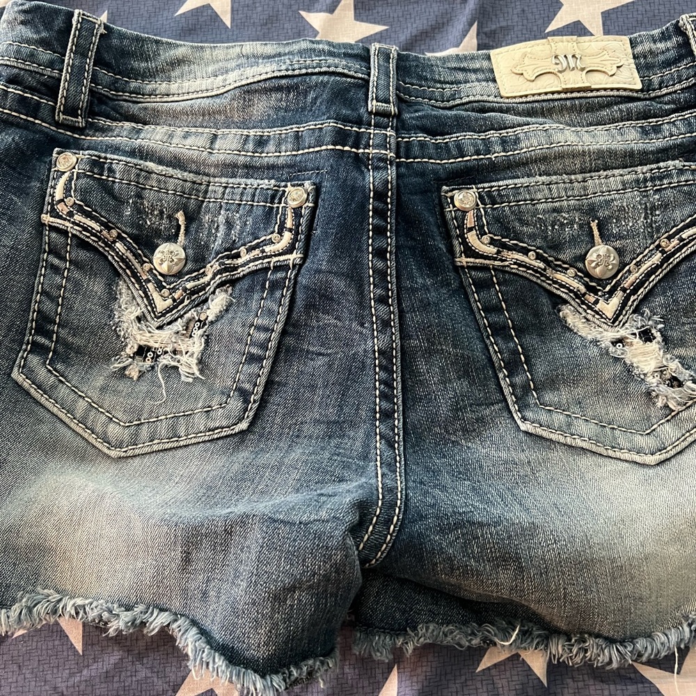 Miss me shorts size 31 mid rise some stretch bling  jean shorts summer July 4th